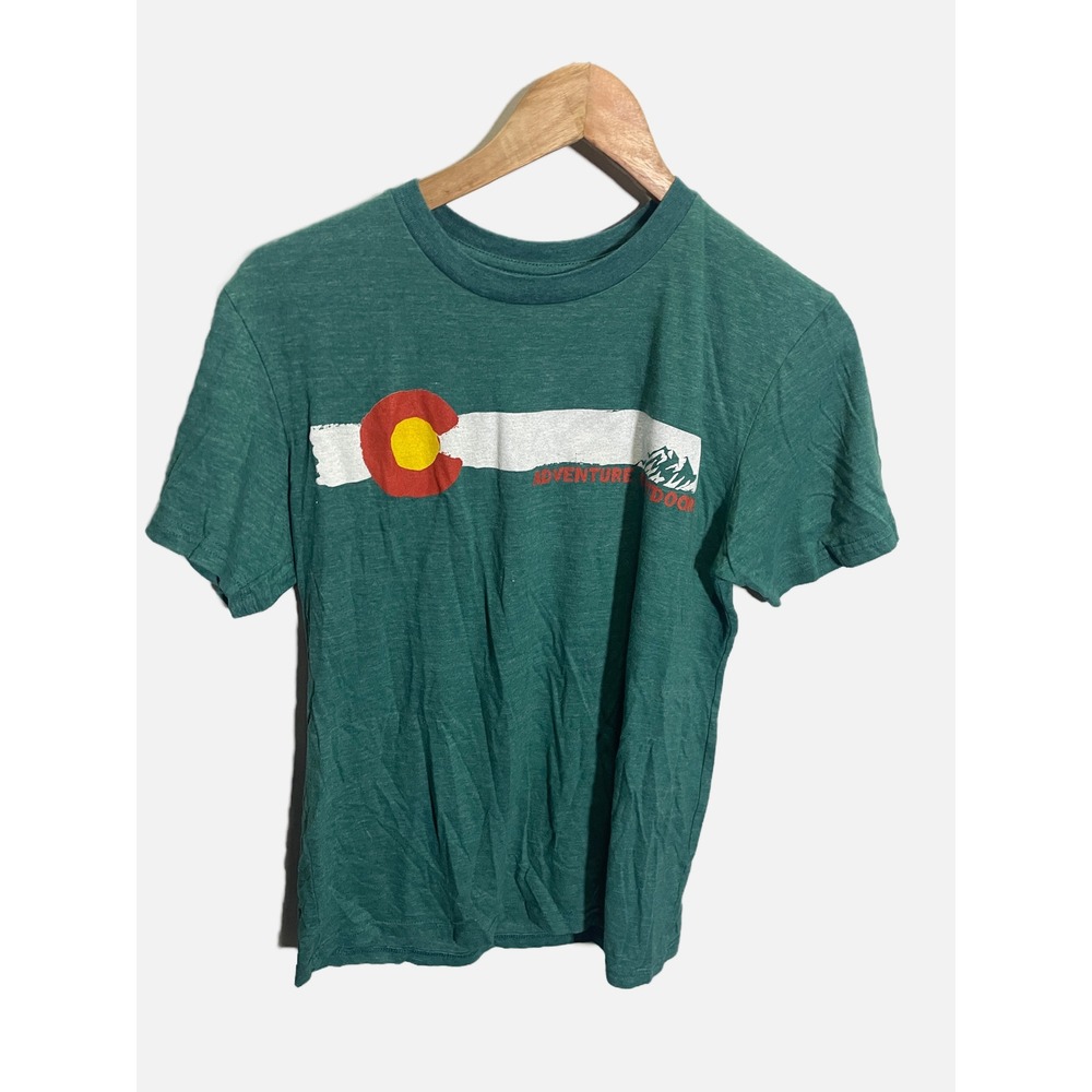 Blue 84 T-Shirt Mens Small Green Colorado Adventure Outdoors Hiking Graphic Tee